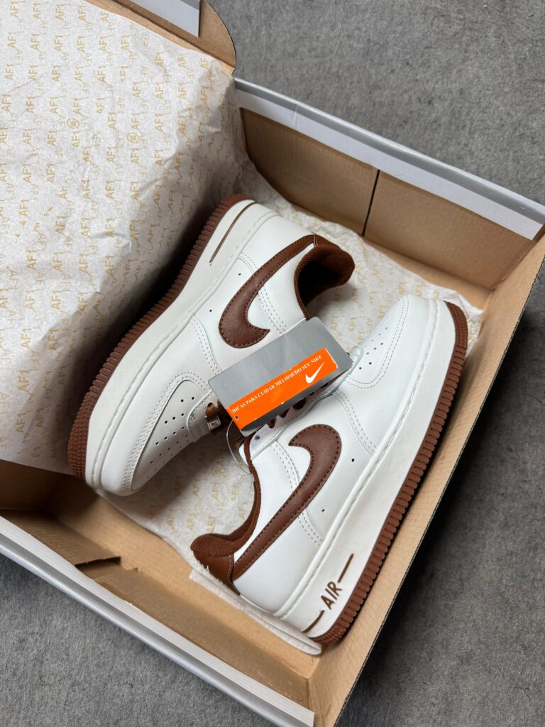 Air Force F1 Luxo Branco e Marrom