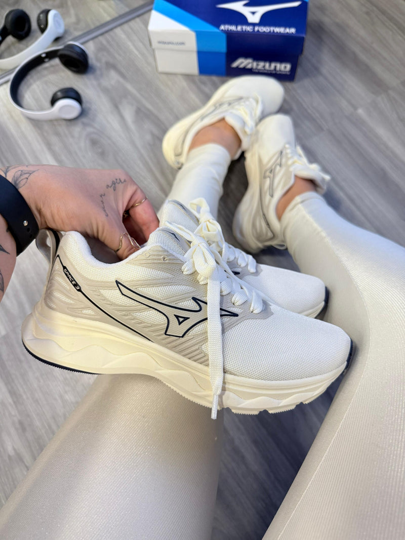 Mizuno Space 3 Off White Marinho Atacado