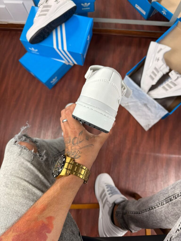 Tênis Adidas Fórum Low Branco Cinza Masculino Premium