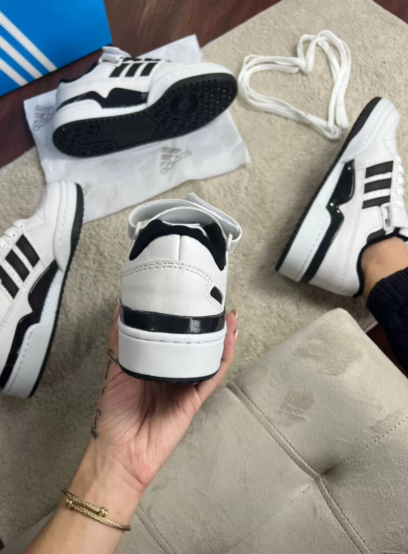 Tênis Adidas Fórum Low Branco Preto Premium