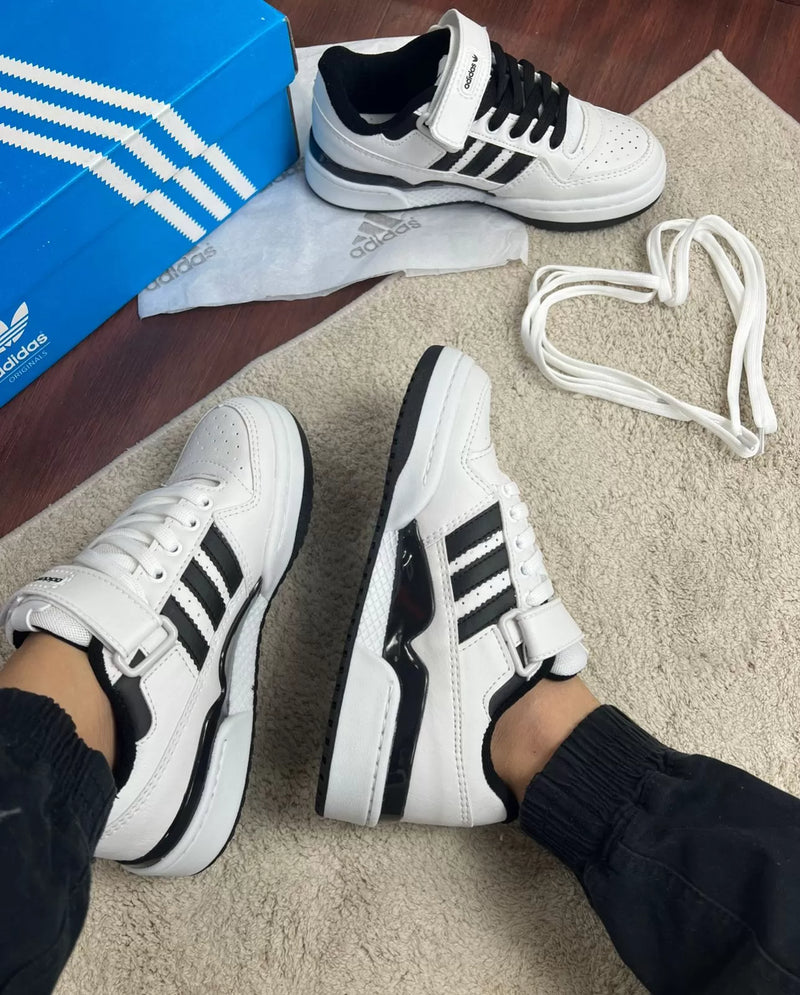 Tênis Adidas Fórum Low Branco Preto Premium