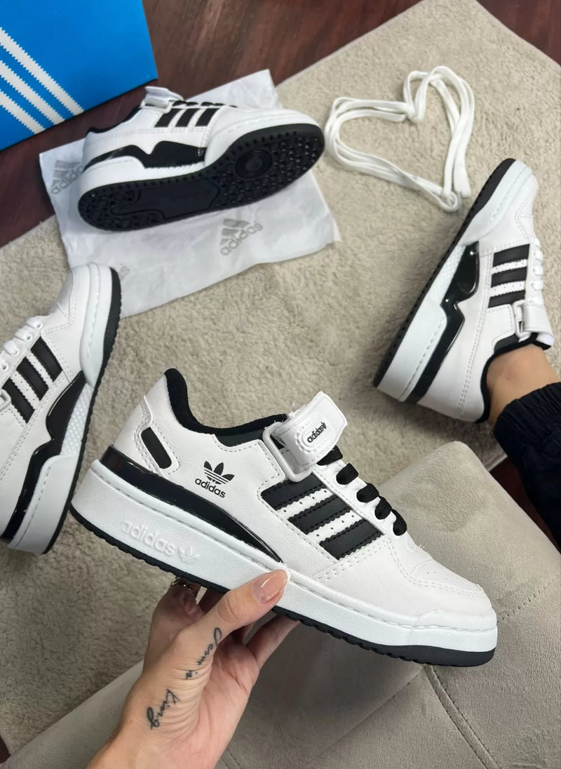 Tênis Adidas Fórum Low Branco Preto Premium