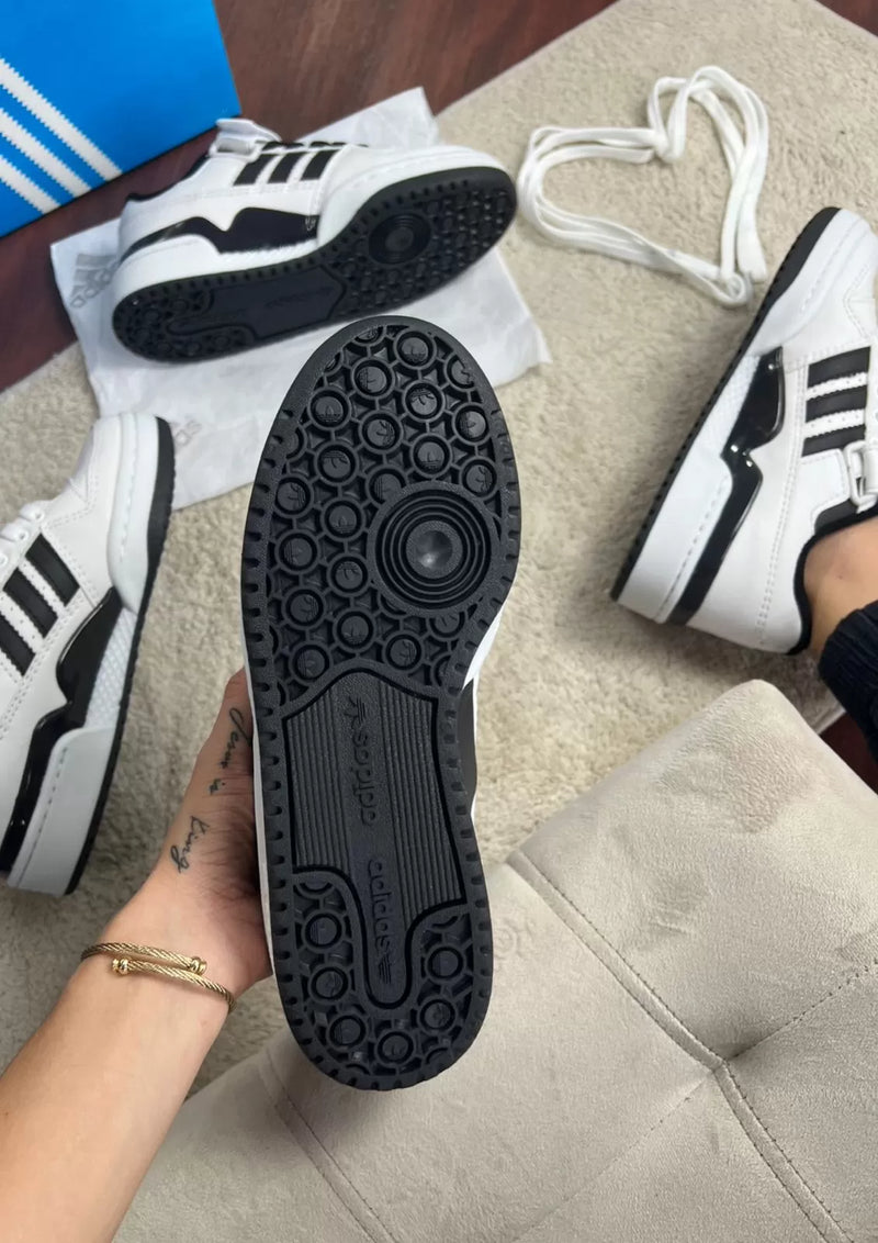 Tênis Adidas Fórum Low Branco Preto Premium