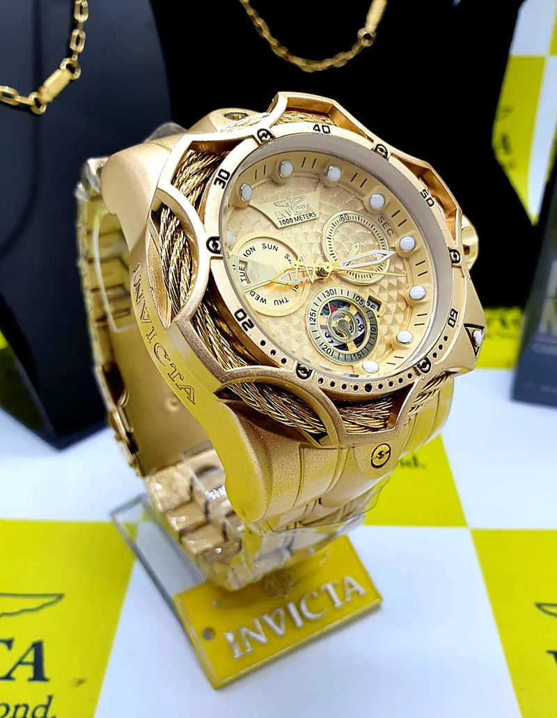 ⌚ Relógio Masculino Invicta Folheado a Ouro – Edição Especial